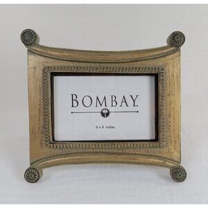 Bombay Gold Distressed 6x4 Photo Frame Tabletop Curved Edges Decorative Accents